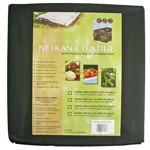 Zahradn textilie netkan 1,6x5m ern,50g/m